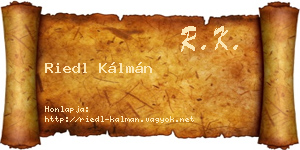 Riedl Kálmán névjegykártya